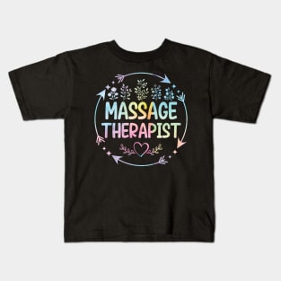 Massage Therapist cute floral watercolor Kids T-Shirt